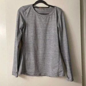 Zella Women's Heartbeat Striped Long Sleeve Cut-Out Workout Top Size Small